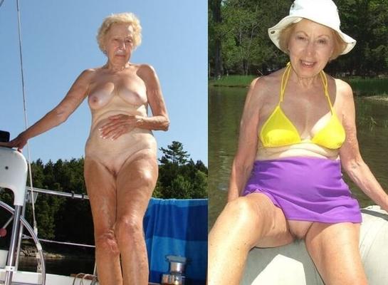 Granny Norine dressed and undressed