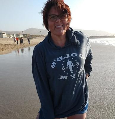 Tina at the beach