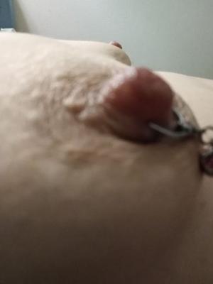 Mandy&;s hairy pussy, big pierced-milky nipples and fat ass