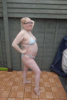 Big breasts wife in bikini