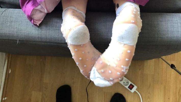 Femme chaussettes et sperme