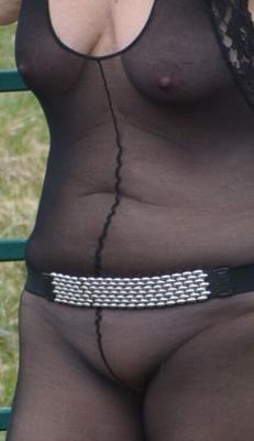 Sheer Black Body Stocking