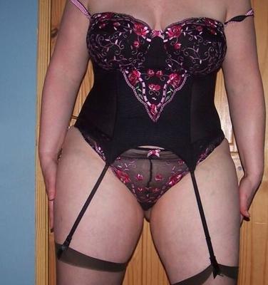 matures in floral lingerie