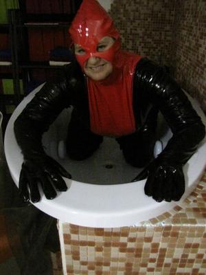 In latex in the tub ...