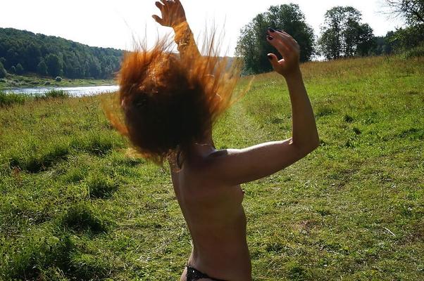 Redhair on Volga-river beach