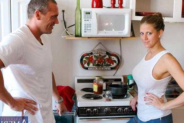 Fucked herself in the kitchen