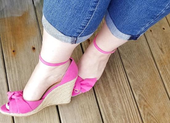 Getting ready for girls day... gotta look cute pink heels
