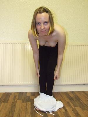 Young Blonde wife in Leggings
