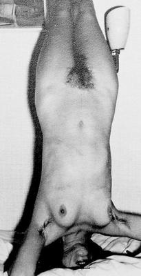Nude woman hairy body