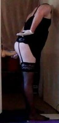 JORGINA - SEXY BLACK LINGERIE WITH LARGE TOY