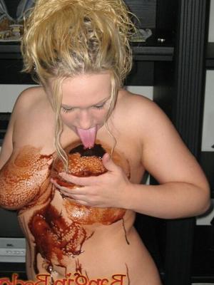 Becky Smothers Herself In Chocolate Syrup