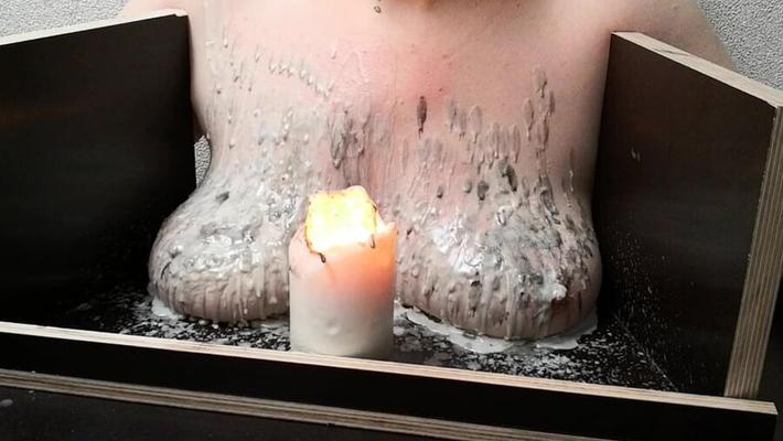 The tit torture device - extrem hot candle wax Part
