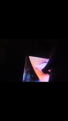 Jerking off on a huge tongue