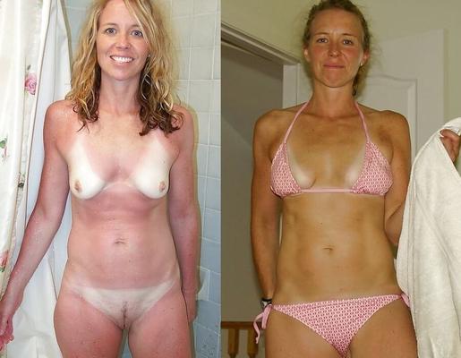 Épouses en bikini exposées