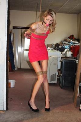 Karol on a string bound gagged whipped vibed