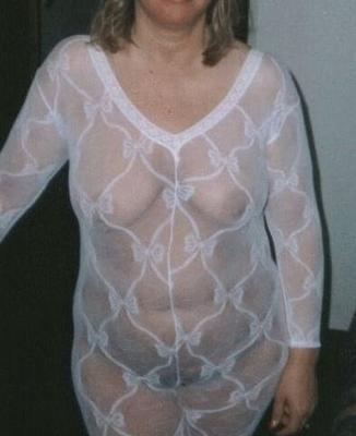 Amateur and matures in white bodystocking