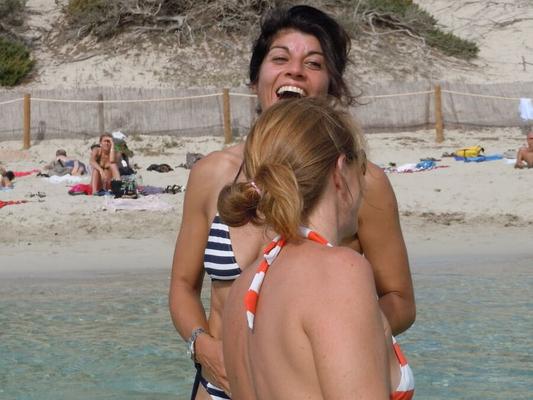 wife coworkers in holidays topless