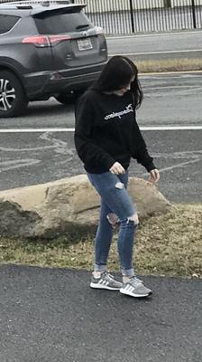 Sweet little ass in tight jeans