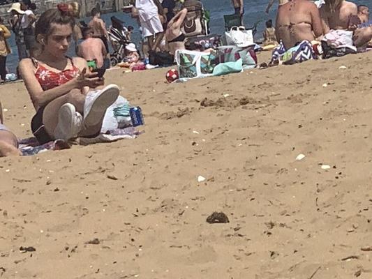 Beach upskirt