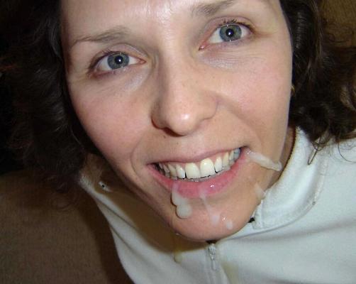 Mature wives love fresh cum on her face