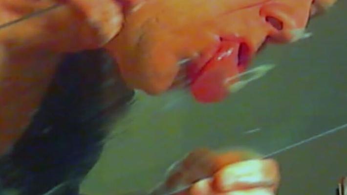 Licking up my cum with my big tongue