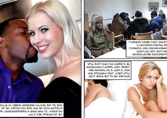 Sexy blonde married slutwife africanized as BBC whore
