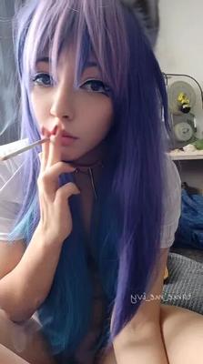 Cute Anime Girl smoking a cig - 11 Pics