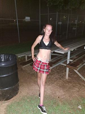 Short skirt in the park