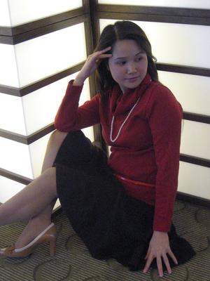 Cute Chinese Wife - Tan Pantyhose
