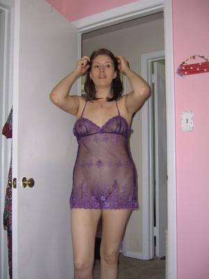 Nice wife with purple nightie