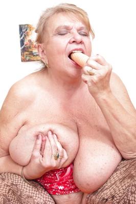 Old BBW granny with HUGE saggy tits PART