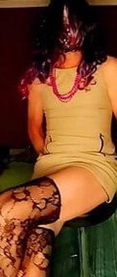 Brown velvet dress and white pantys
