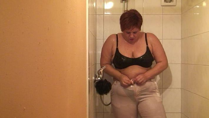 I shower in clothes and then strip