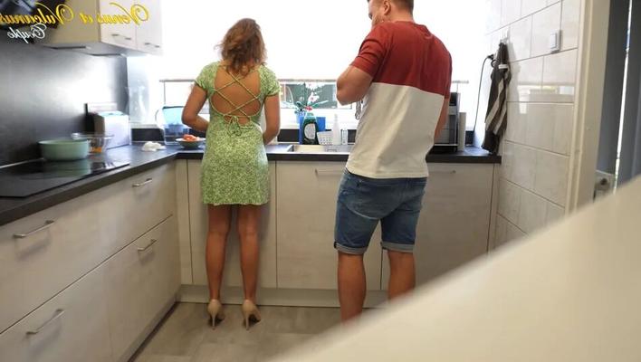 5 Pics Husband's friend was watching me making a dinner 👅