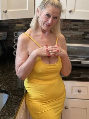 65 YEAR OLD STEPMOM DANIELLE DUBONNET in Yellow Skirt