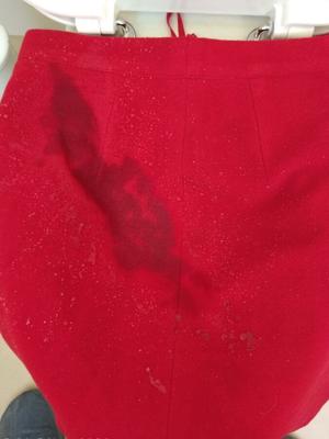 red skirt piss