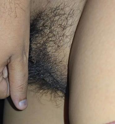 7 Pics Playing with my wife's desi hairy chut pussy.