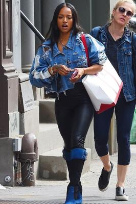 Female Celebrity Boots &amp; Leather - Karrueche Tientrese Tran