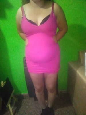 Pack 32: She tries on a short pink dress - 11 Pics