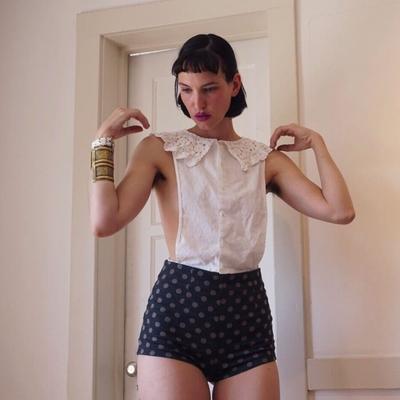 Modelling, selling clothes, natural pitted sexies