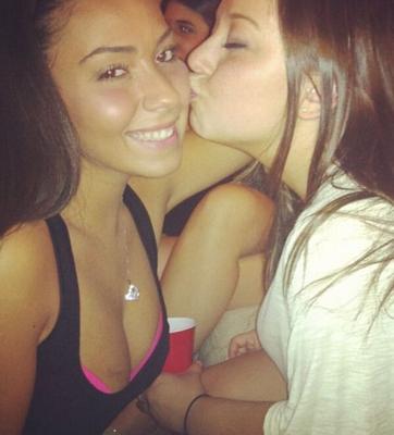 Sexy Black Girl and And White Girl With Perky Boobs