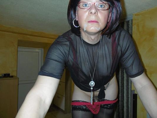 Transparent with red bra and panties