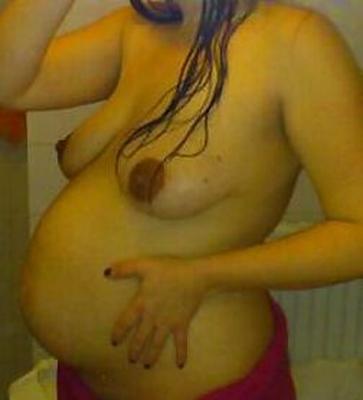 Pregnant belly and big tits