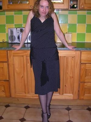 Black Party Dress and Pantyhose