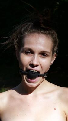 Nela Decker gagged ball and nipple clamps