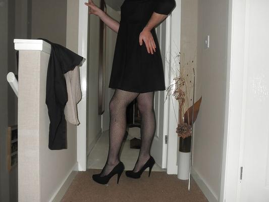 New vintage dress and vintage sheer denier tights