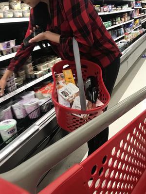 Beautiful tall latina shopping