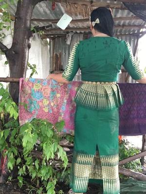 Vestido tailandês EP verde.