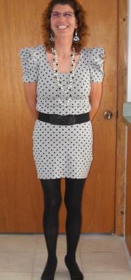 Mature Granny in Polkadot Dress