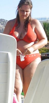 Fat Milf at the beach...